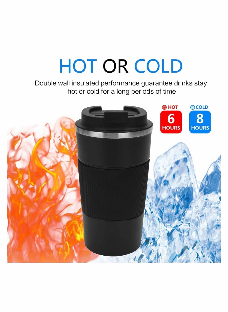 Coffee Mug, 510ml Stainless Steel Vacuum Travel Coffee Mug Leak Proof with Screw Cap Double Wall Reusable Coffee Mug for Cold and Hot Drinks