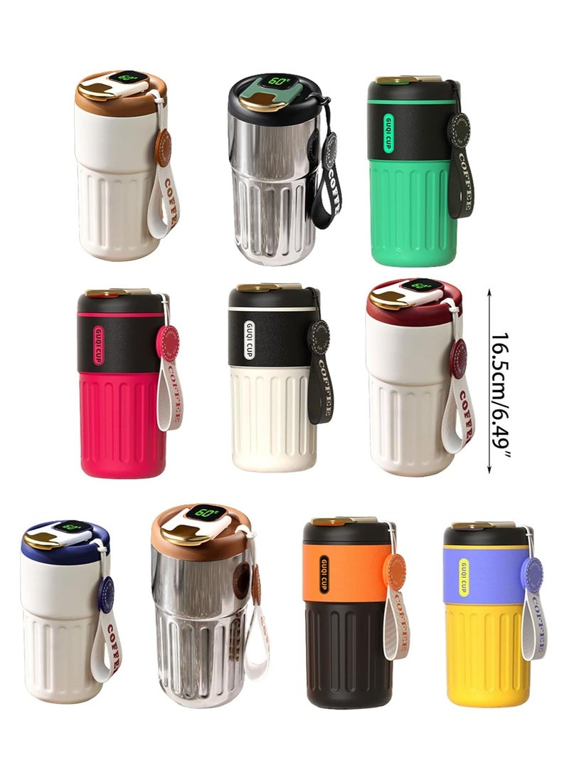 410ml Vacuum Insulated Stainless Steel Mug Leak-Proof Temperature Display Coffee Cup With Lid For Coffee Tea And Beer Leak-proof Coffee Cup Coffee Mug