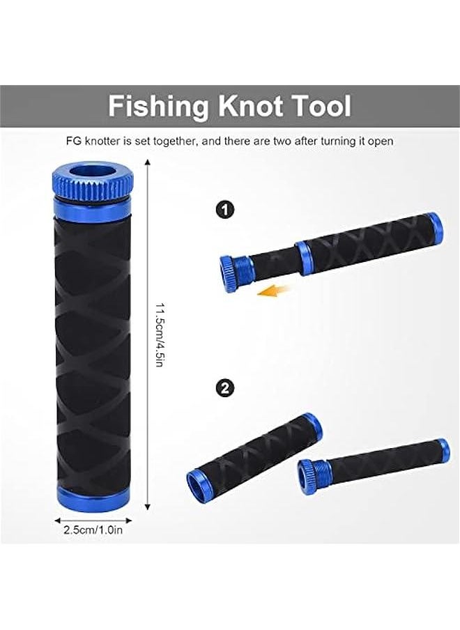 Line Spooler,Fg Knot Tool,Fishing Knot Puller Tool,Line Bobbin Knotter Spooling Knotting Device Pulling Rod Pull Drag Tools Tension Line Dragger for Freshwater Saltwater(Blue)