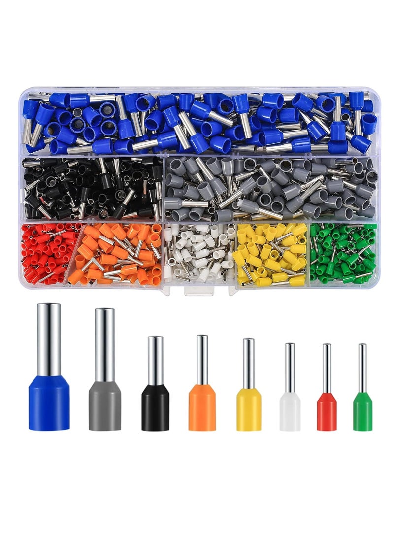 800 Pcs Wire Ferrule Connectors Kit, AWG 22-10 Wire Ferrules Terminals Connectors Kit, Copper Nylon Insulated Cord Pin Ends Crimp Ferrules Connectors Terminals for Electric, Industrial