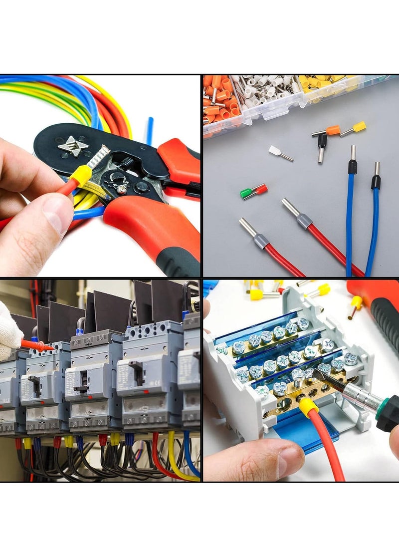 800 Pcs Wire Ferrule Connectors Kit, AWG 22-10 Wire Ferrules Terminals Connectors Kit, Copper Nylon Insulated Cord Pin Ends Crimp Ferrules Connectors Terminals for Electric, Industrial
