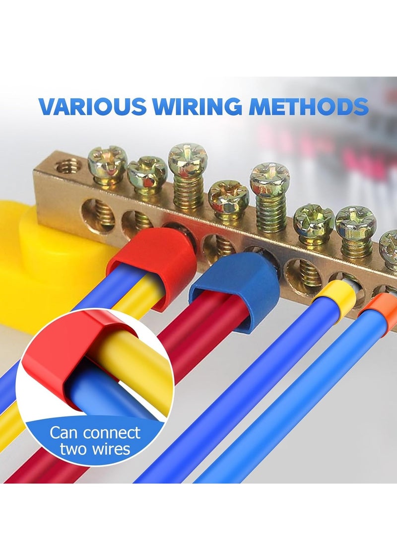 1200pcs Wire Ferrules Terminals Kit, 900 Single Terminal Connector and 300 Double Wire Terminals Insulated & Non-insulated Wire Ferrules Connectors for Electric, Industrial etc.