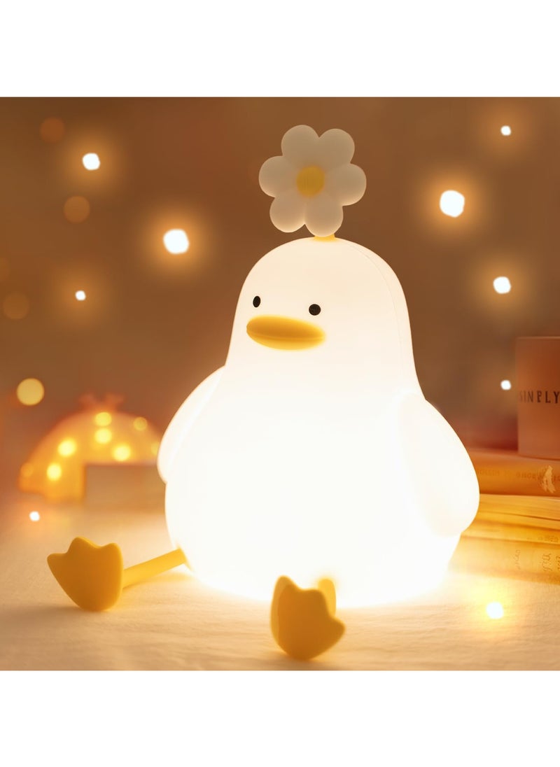 Cute Duck Night Lights for Kids Toddler, Ambient Nursery Nightlight, Soothing Lamp for Baby Room/Bedroom/Bedside, Rechargeable Battery,30 Min Timer