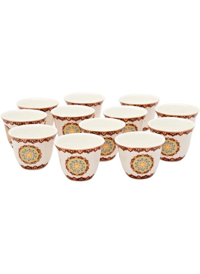 Bone China Moroccan 15-Piece Cawa Set, Multi