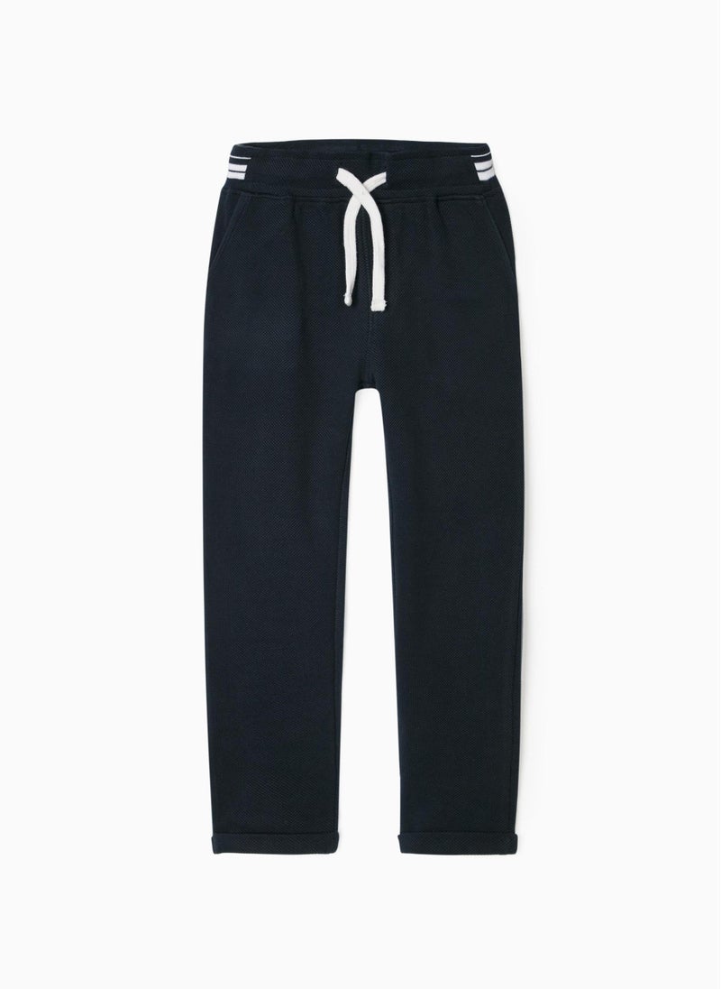 PiquÃ© Joggers for Boys, Dark Blue