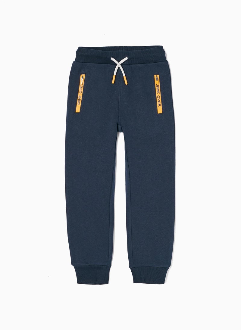 Cotton Fleece Joggers for Boys 'Game Over', Dark Blue