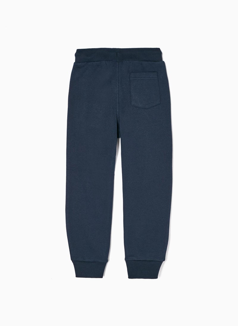 Cotton Fleece Joggers for Boys 'Game Over', Dark Blue