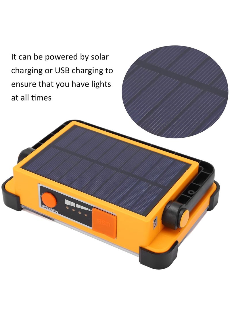 Portable Multifunctional Spotlight - Solar & USB Rechargeable Outdoor LED Lights, 12 Light Modes, Portable Solar LED Outdoor Lights for Camping