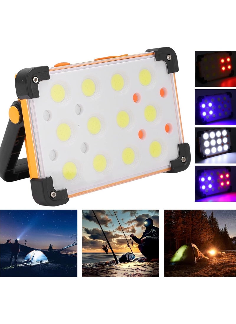 Portable Multifunctional Spotlight - Solar & USB Rechargeable Outdoor LED Lights, 12 Light Modes, Portable Solar LED Outdoor Lights for Camping