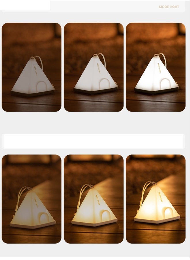 Tent night light, bedroom charging atmosphere light, simple bedside lamp, outdoor camping portable atmosphere night light, yellow