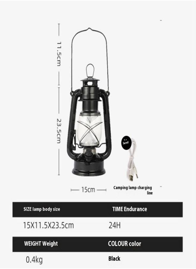 Rechargeable Outdoor Lantern - Retro-Inspired LED Camping Light with Long Battery Life - Hanging Tent Light for Camping and Outdoor Use