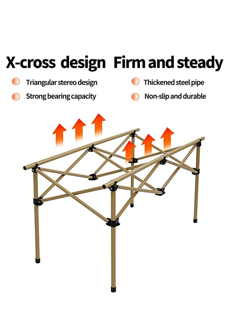 Camping Table, Ultralight Aluminum Folding Beach Table with Carry Bag Travel Table for Beach, Picnics, Cooking, 47.3