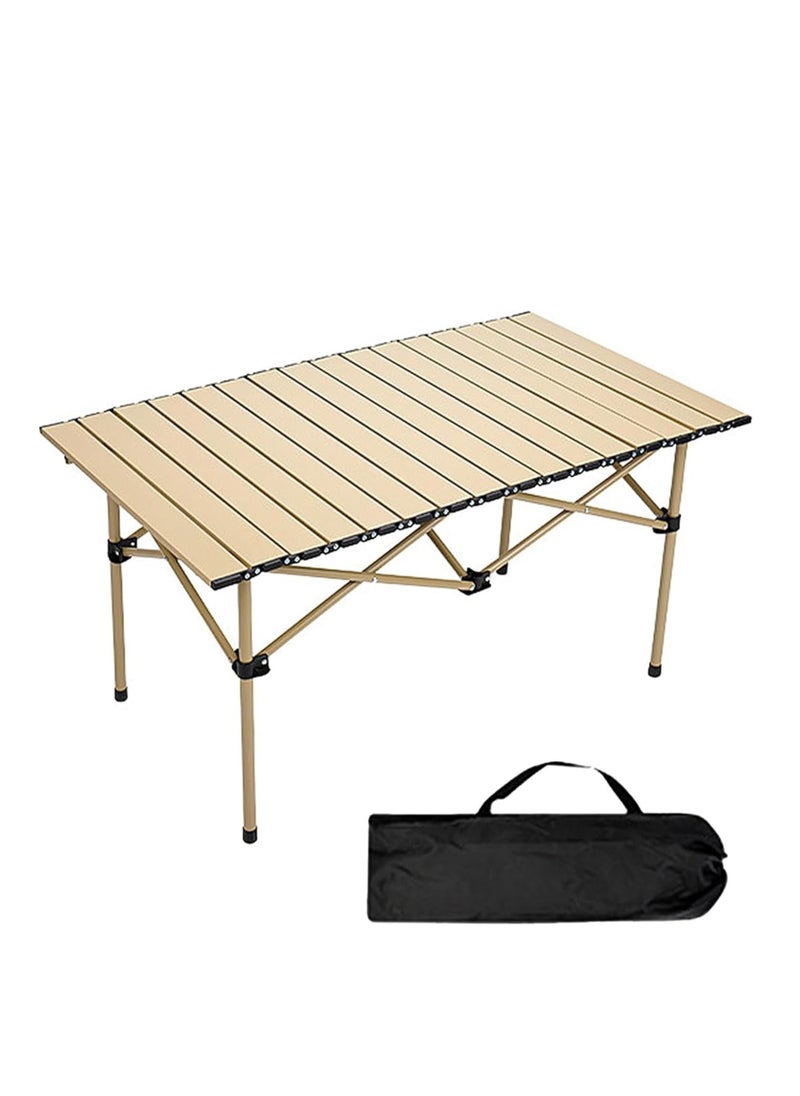 Camping Table, Ultralight Aluminum Folding Beach Table with Carry Bag Travel Table for Beach, Picnics, Cooking, 47.3