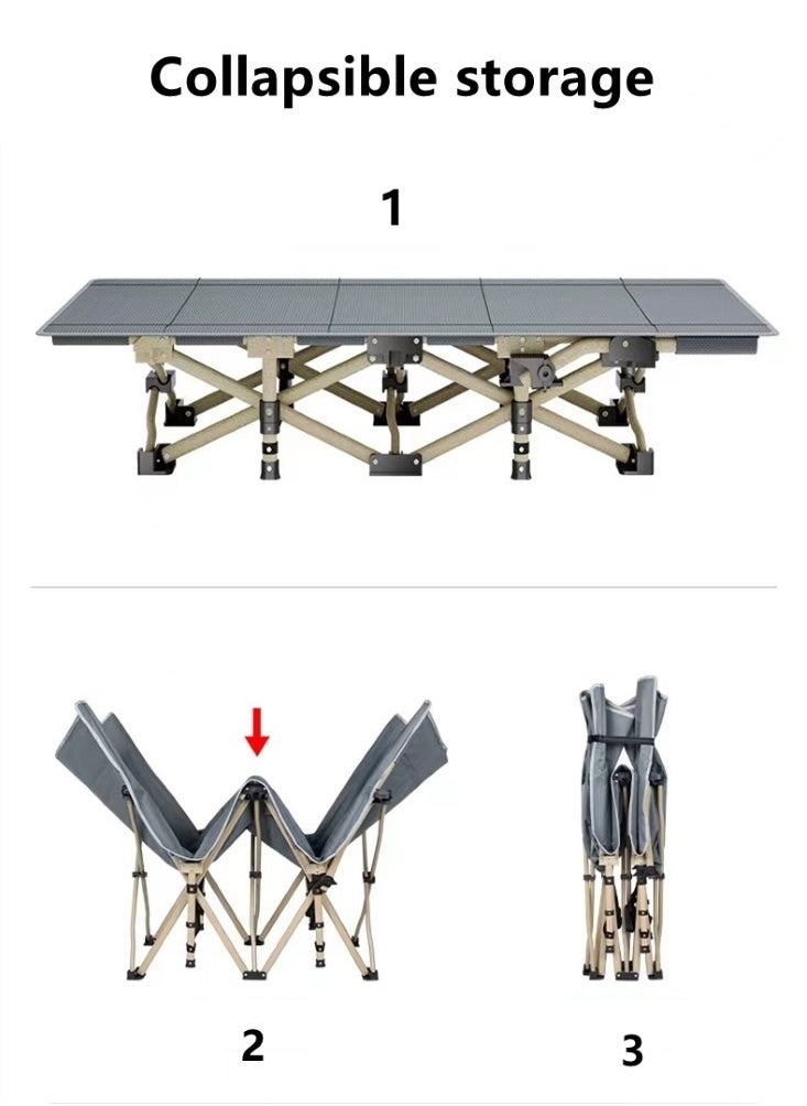 1-Piece Folding Camping Cot Outdoor Portable Leisure Recliner Office Home Nap Bed 190x68 cm