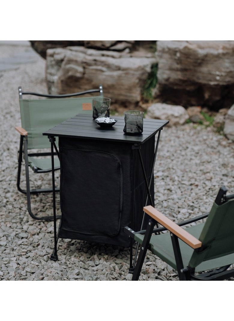 Outdoor Camping Cabinet, Cupboard Kitchen Station for Party Picnics - Folding Cooking Table with Storage Organiser