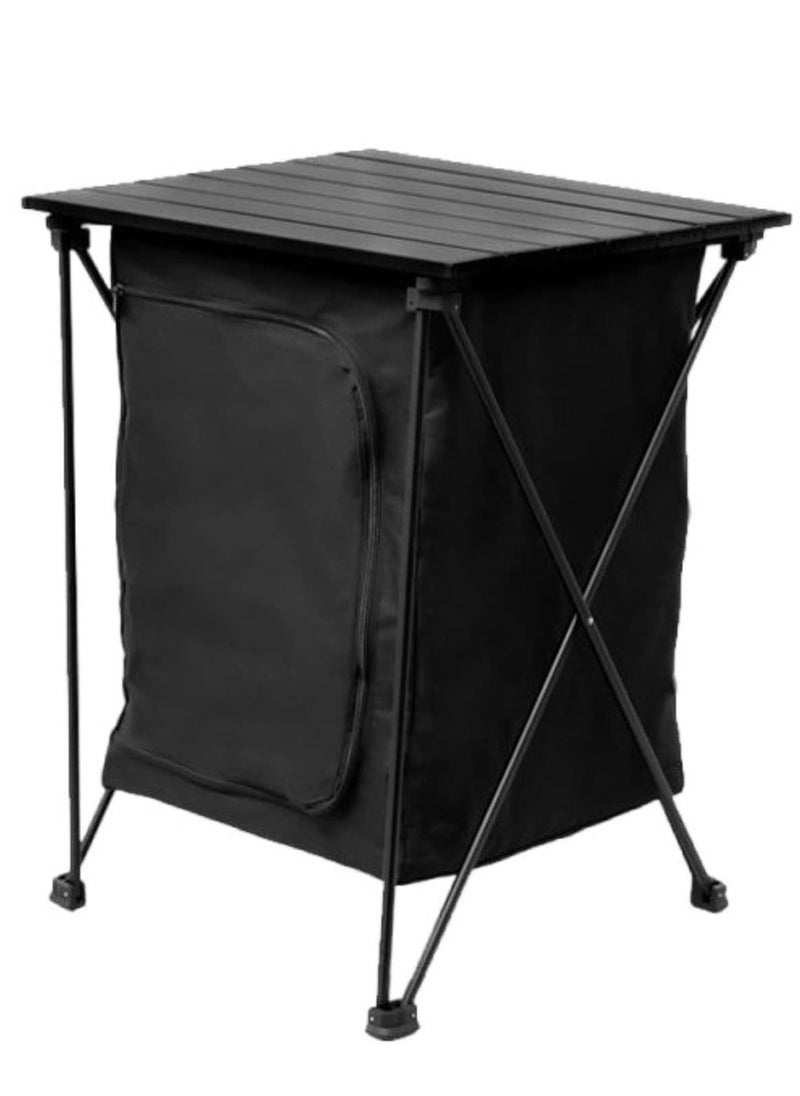 Outdoor Folding Storage Table, Portable Camping Tool Food Storage Box, Item Storage Cabinet in Tent, Picnic Garden Barbecue Tableware Storage Rack