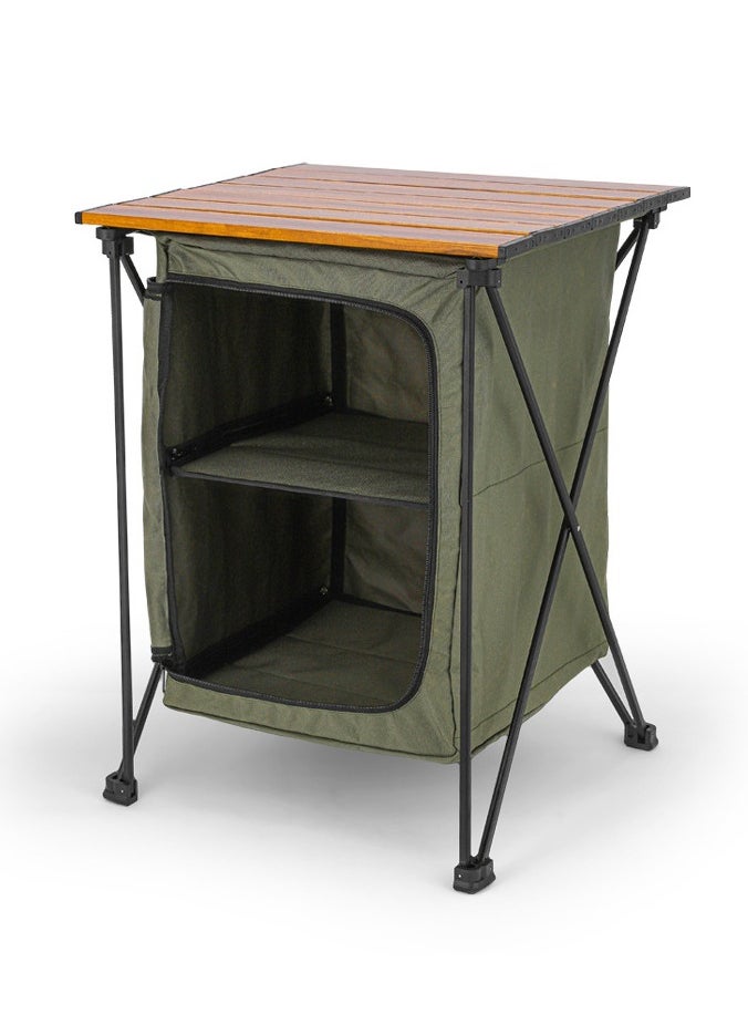 Outdoor Camping Cabinet, Cupboard Kitchen Station for Party Picnics - Folding Cooking Table with Storage Organiser