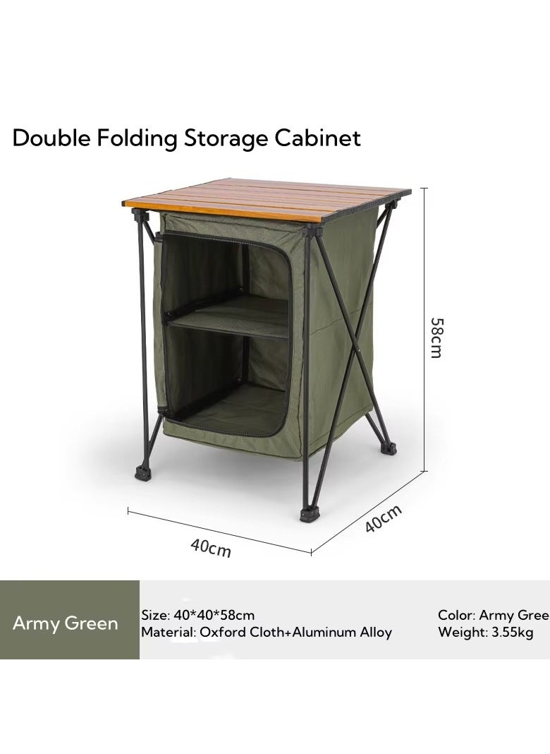 Outdoor Camping Cabinet, Cupboard Kitchen Station for Party Picnics - Folding Cooking Table with Storage Organiser