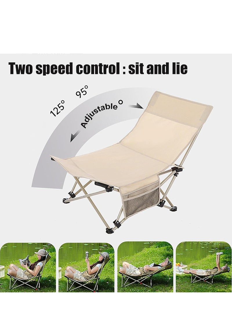 Folding Camping Chairs For Outside Poratable Beach Chair Folding Moon Chair Adjustable Backrest Hiking Picnic Fit For Seat Camping Outdoor Lounge Chair