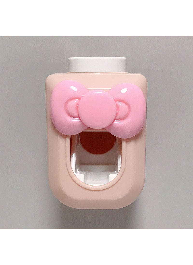 Cartoon cute wall-mounted automatic single toothpaste set cute children toothpaste squeezer toothpaste squeezerPink Bow Pink Bow