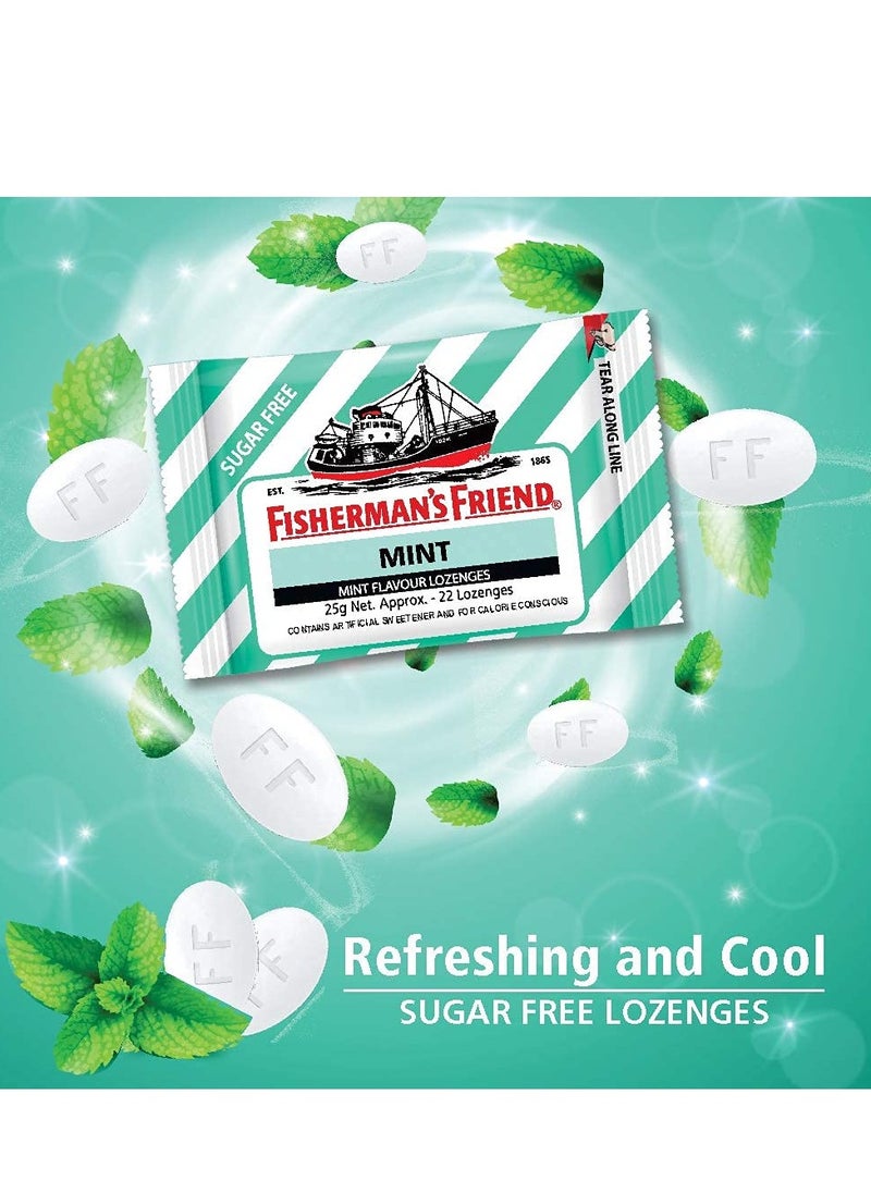 Fisherman's Friend Mouth Freshener, Refreshing and Cool Lozenges - Mint, 22 count each (Pack of 3)