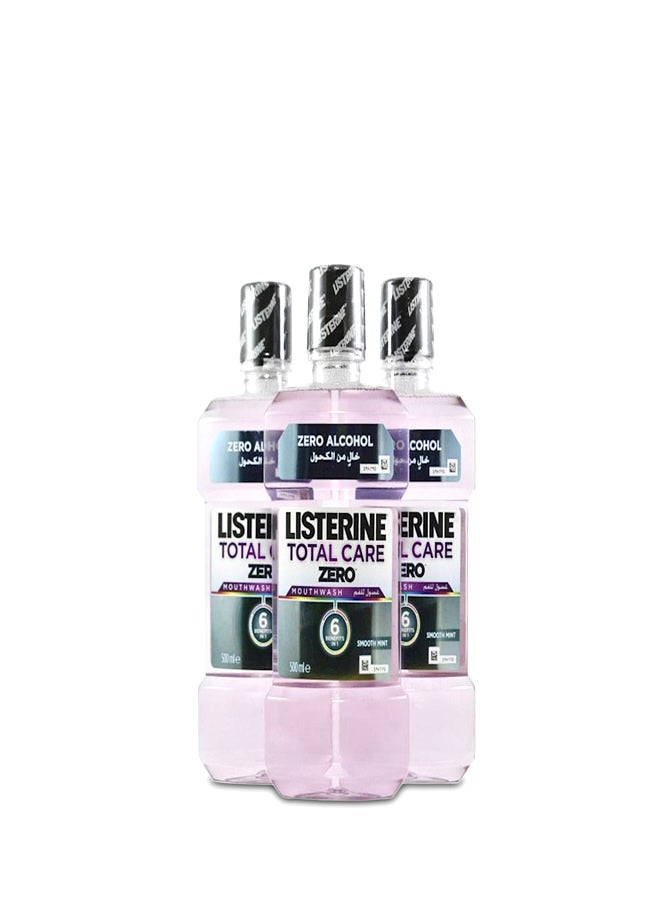 Pack Of 3 Total Care Zero Mouthwash Pink 500ml