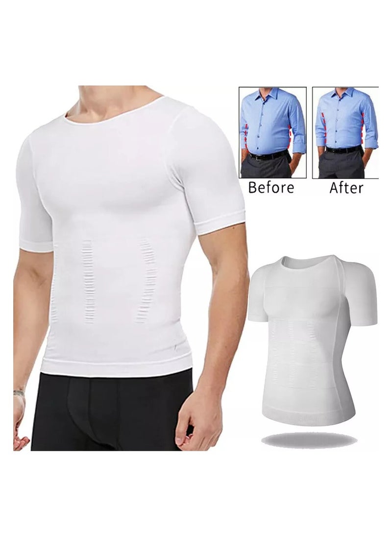 Men Slim Compression Shirt Body Tummy Control Shaper Belly Underwear Vest Girdle