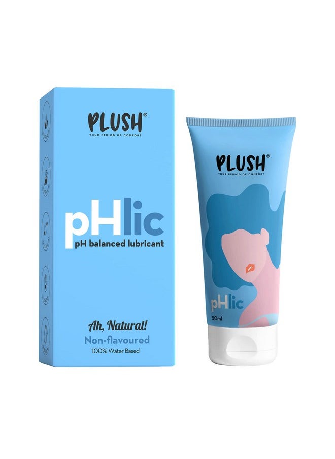 Phlic Aloe Infused Personal Lubricant For Men & Women- Unflavoured, 50Ml | Skin Friendly Ph Balanced Lube Helps Prevents Dryness | Easy To Wash Off & Convenient For Use