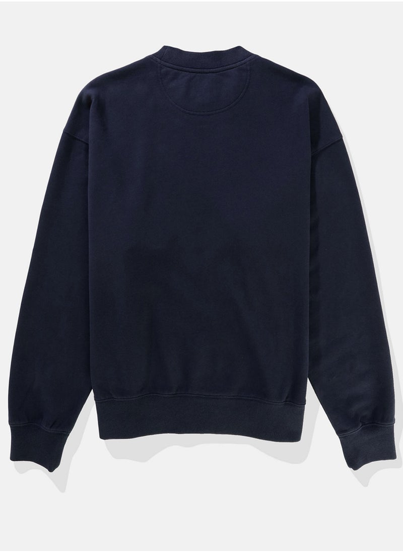 Fleece Crew Neck Pullover Sweatshirt