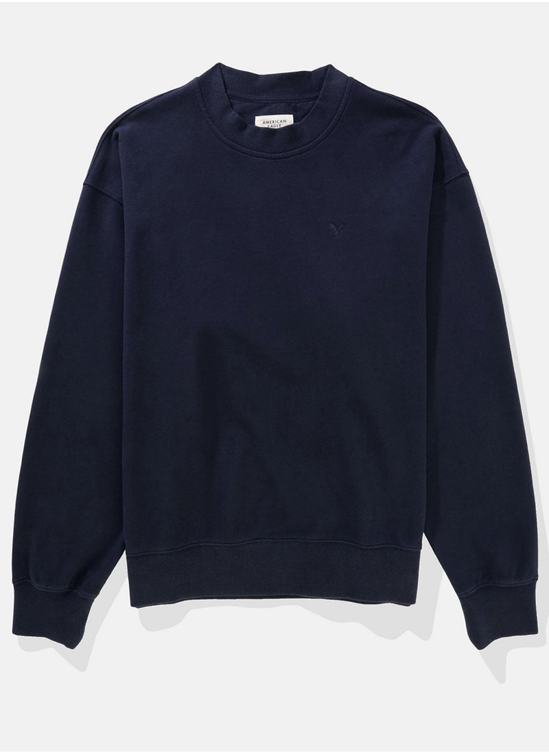 Fleece Crew Neck Pullover Sweatshirt