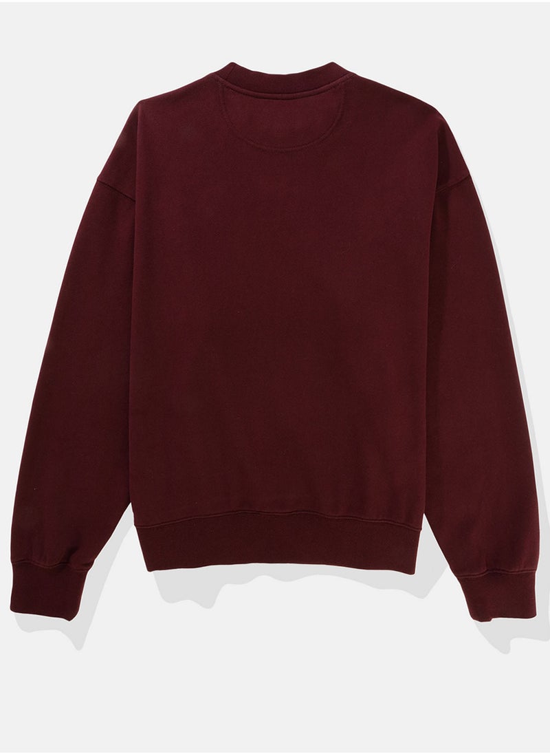 Fleece Crew Neck Pullover Sweatshirt