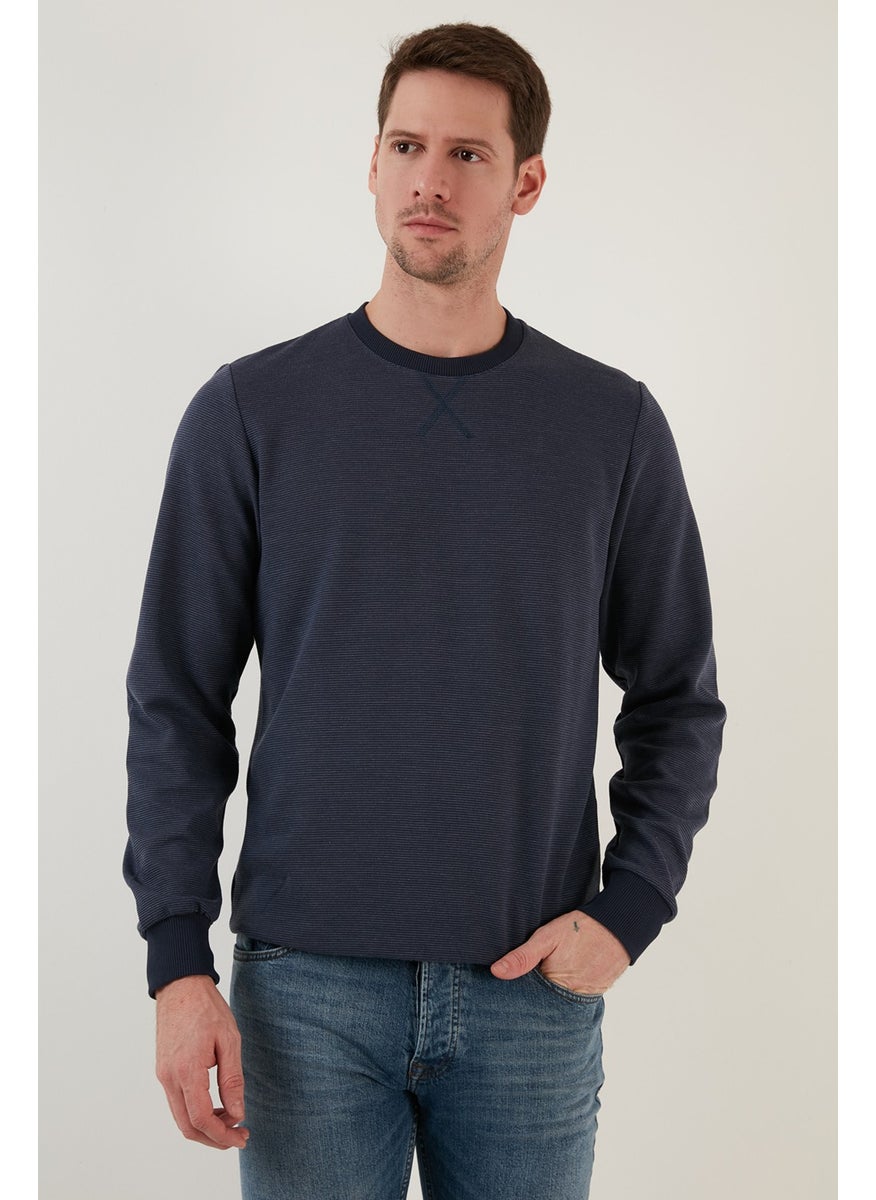 Striped Cotton Crew Neck Sweat Men's Sweat 5905241