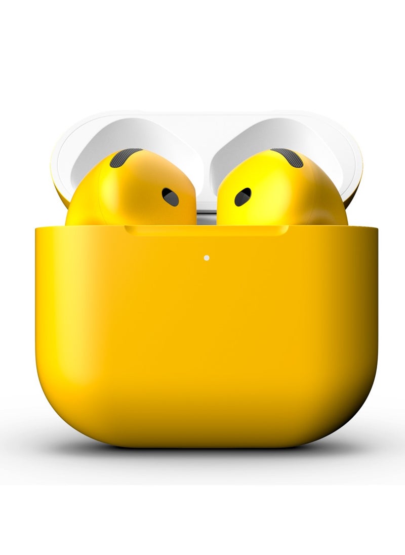 MERLIN CRAFT CUSTOMIZED APPLE AIRPODS 4 YELLOW MATTE