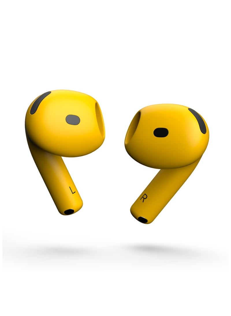 MERLIN CRAFT CUSTOMIZED APPLE AIRPODS 4 YELLOW BOLD