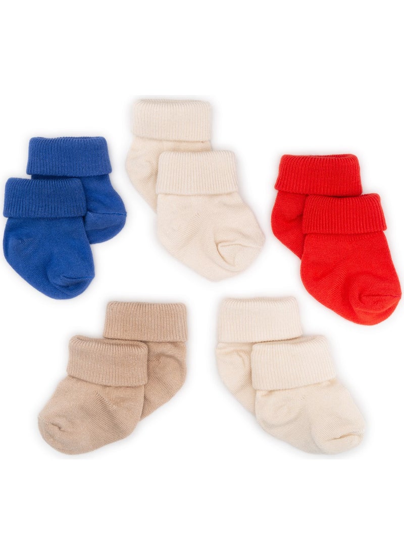 5-Piece Bamboo Newborn Baby Socks I Sailor I 0-6 Months