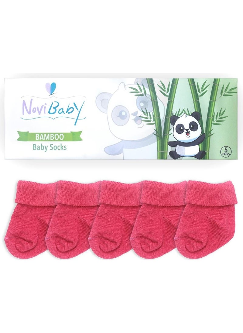 5-Piece Bamboo Newborn Baby Socks I Candy I 0-6 Months