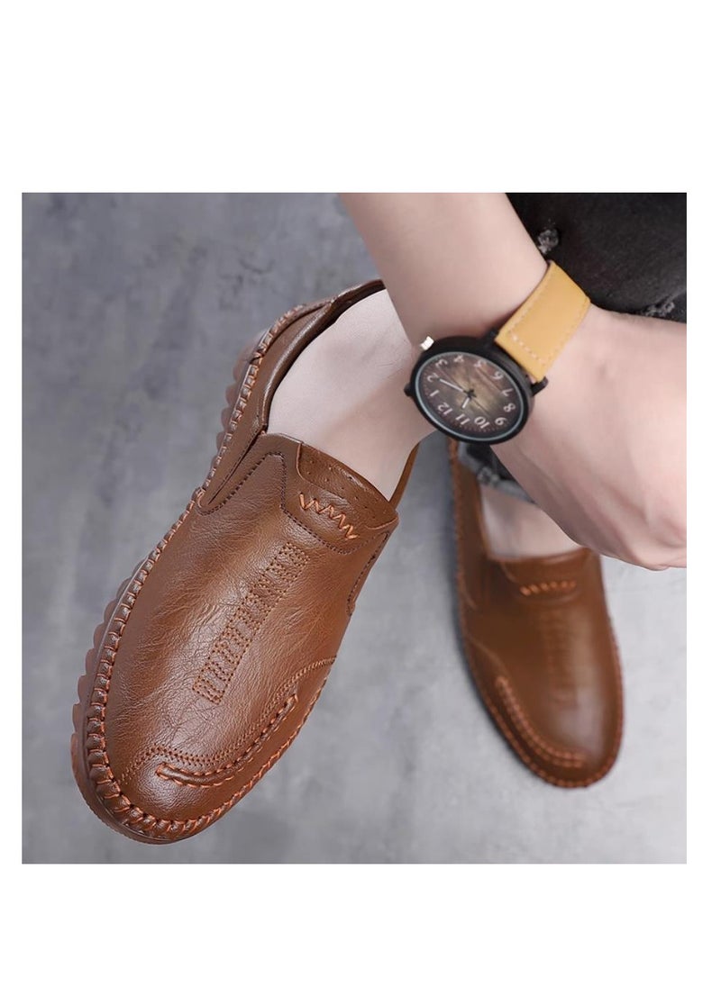 New Soft Soled Leather Shoes Korean Version Genuine Leather Cowhide Sole Casual Shoes Versatile Bean Shoes