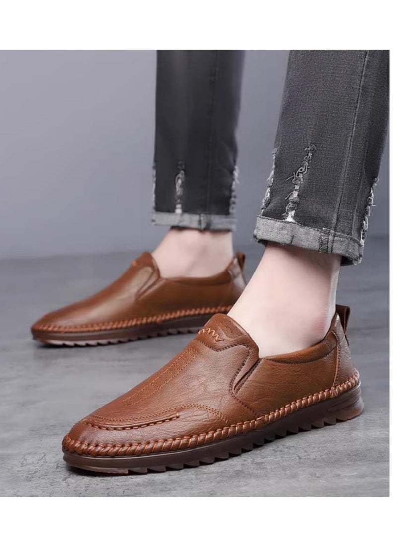 New Soft Soled Leather Shoes Korean Version Genuine Leather Cowhide Sole Casual Shoes Versatile Bean Shoes