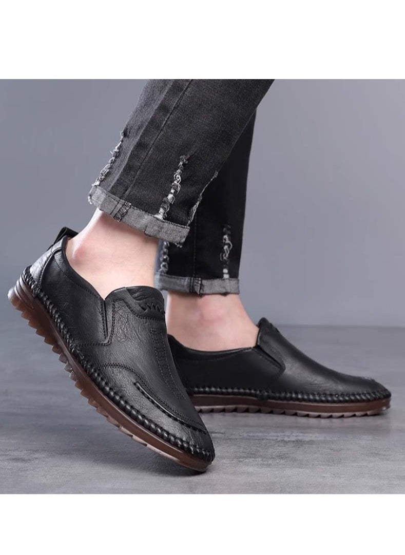 New Soft Soled Leather Shoes Korean Version Genuine Leather Cowhide Sole Casual Shoes Versatile Bean Shoes