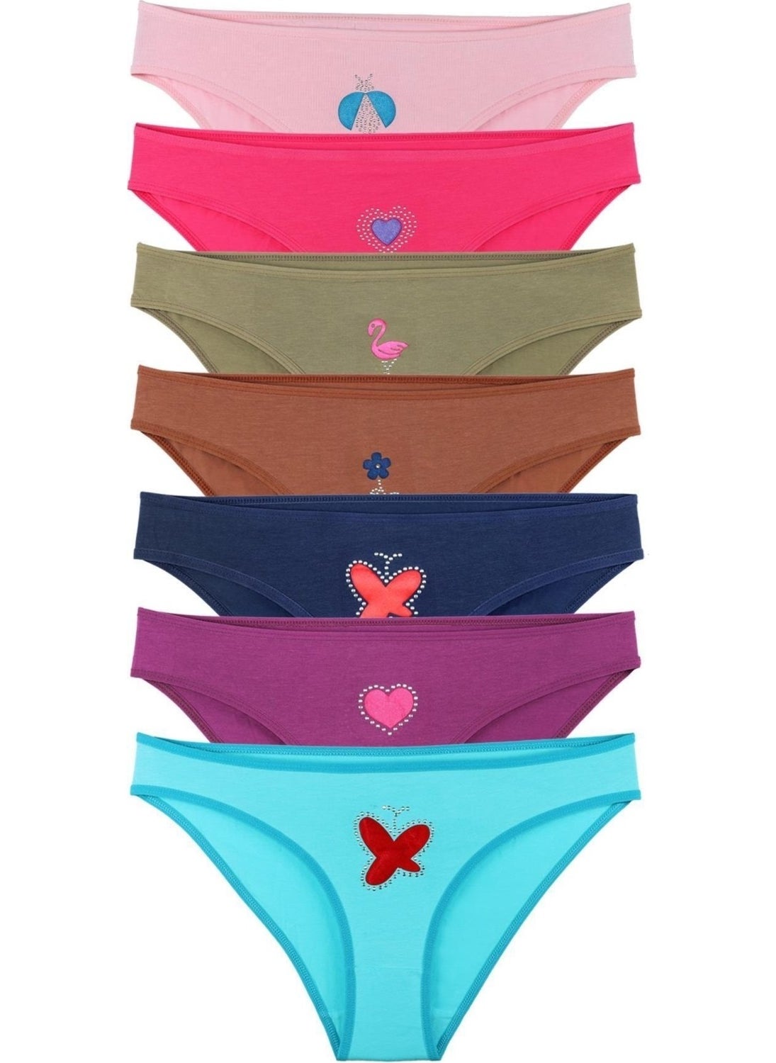 Women's Cotton Stone Printed 7-Piece Slip Panties Set - KTS2088