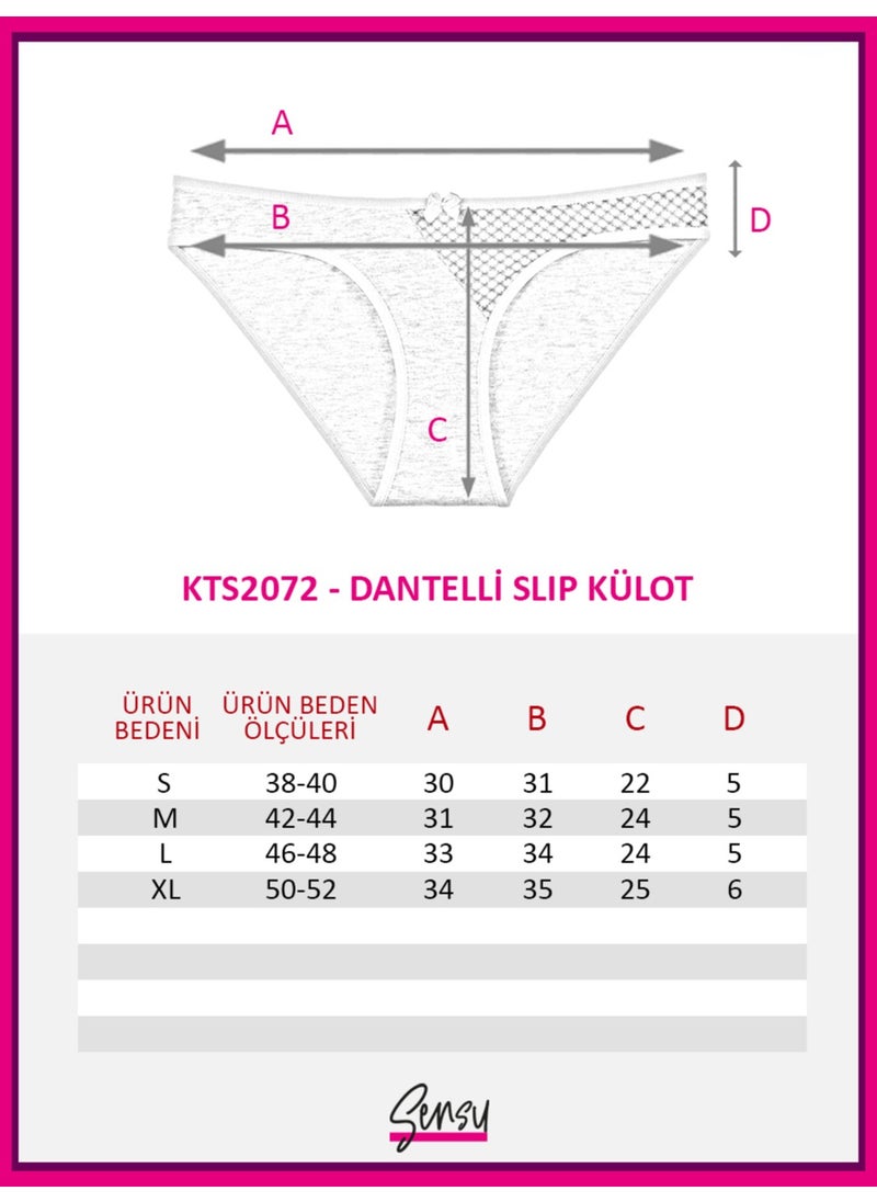 Women's Cotton Lace Detailed 5-Piece Slip Panties - KTS2072