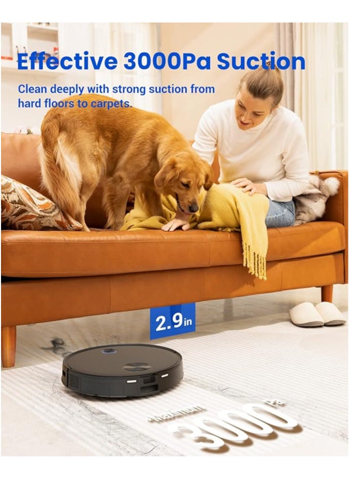 V10 Robot Vacuum Cleaner 2 in 1 PathPro™ Laser Assisted Navigation Sonic Washer App/Alexa/Siri/IFTTT Control Ideal for Carpets/Floors/Pet