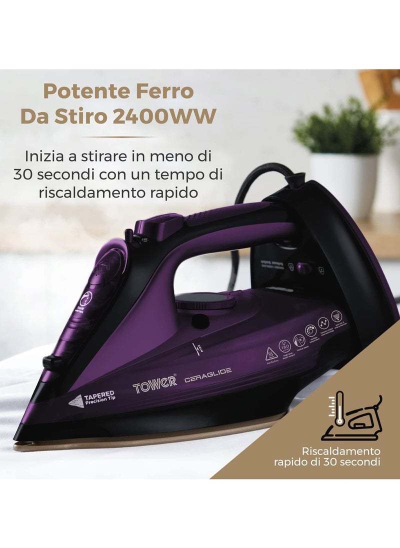 Tower Wireless Steam Iron with Ceramic Sole, Steam Iron