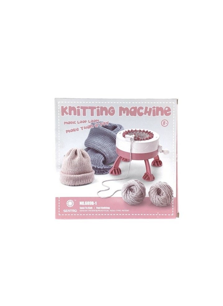 Knitting Machine, DIY Plastic Hand Knitting Sewing Machine, Children Weaving Toy with 22 Needles, Easy to Carry and Use