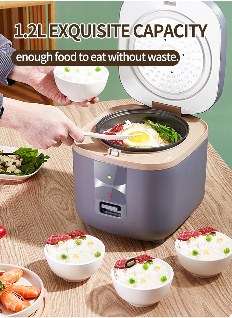 1.2L Mini Multifunctional Nonstick Rice Cooker 200W Small Portable Automatic Intelligent Home Rice Cooker for 1-2 People