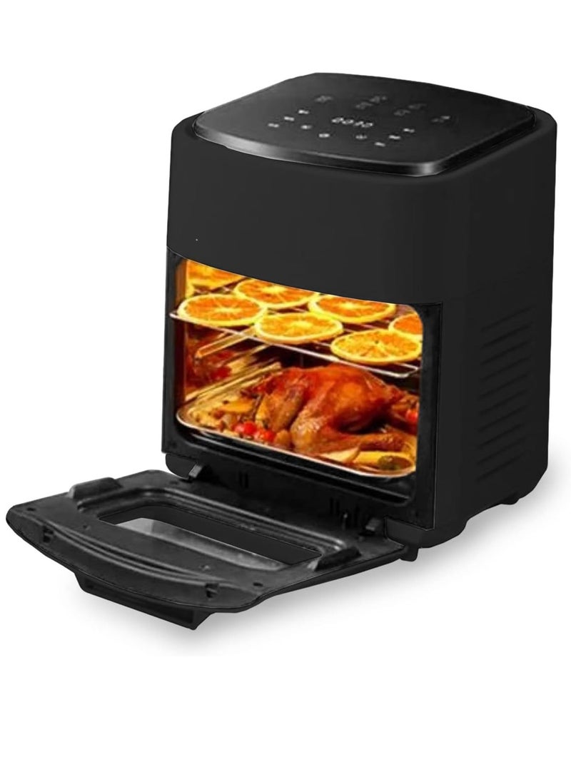 15L Air Fryer Oven, 1400W Electric Air Fryer, Family Rotisserie Oven with Digital LCD Touch Screen,6-in-1 Presets for Baking, Roasting, Dehydrating