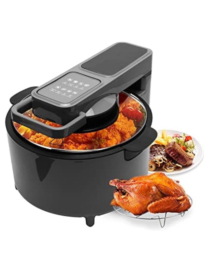 8 Liter Air Fryer Timer & Temperature Controls, 8 Touch Screen Preset with Digital LCD Touch Screen, with Glass Lid, Non-stick Basket, Oil-Less Healthy Cooker, Min 1 Year Manufacturer Warranty