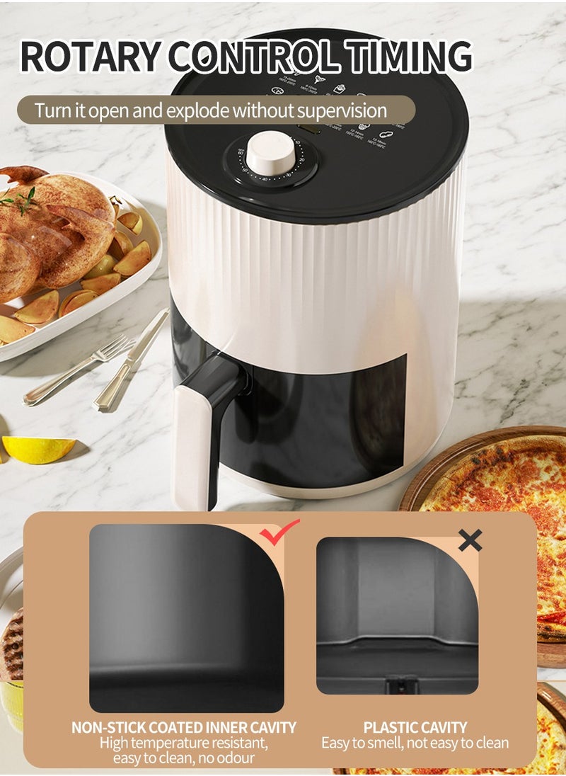 4.5 Liter Large Capacity Air Fryer, 800 Watts, Knob Control, Fast Hot Air Circulation for Frying, Grilling, Roasting and Baking