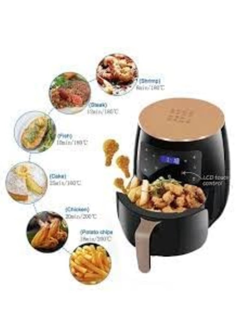 6L Oil-Free Electric Air Fryer – Large Capacity Non-Stick Fryer for French Fries, Sweet Potatoes & More – Fat Reduction & Preset Cooking for 4-5 People