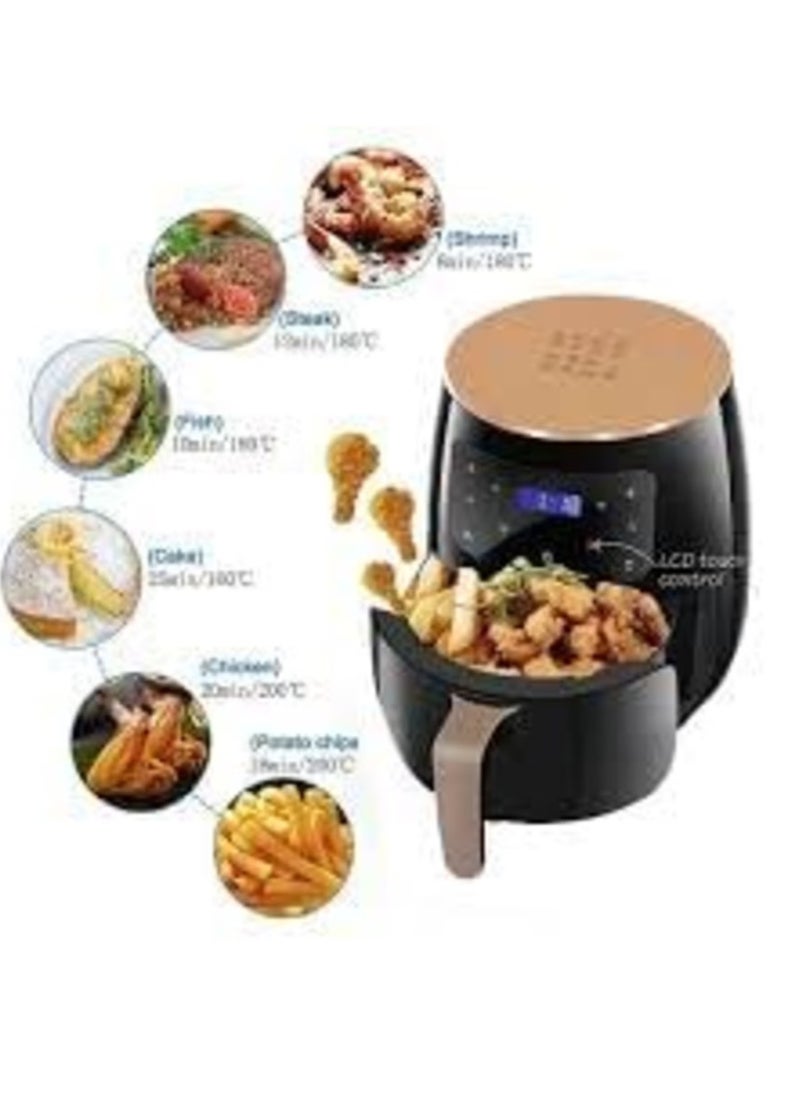 6L Oil-Free Electric Air Fryer – Large Capacity Non-Stick Fryer for French Fries, Sweet Potatoes & More – Fat Reduction & Preset Cooking for 4-5 People